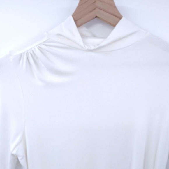 Good American mock neck bodysuit ruched long sleeve thong white Sz 3 Large. - Picture 4 of 9